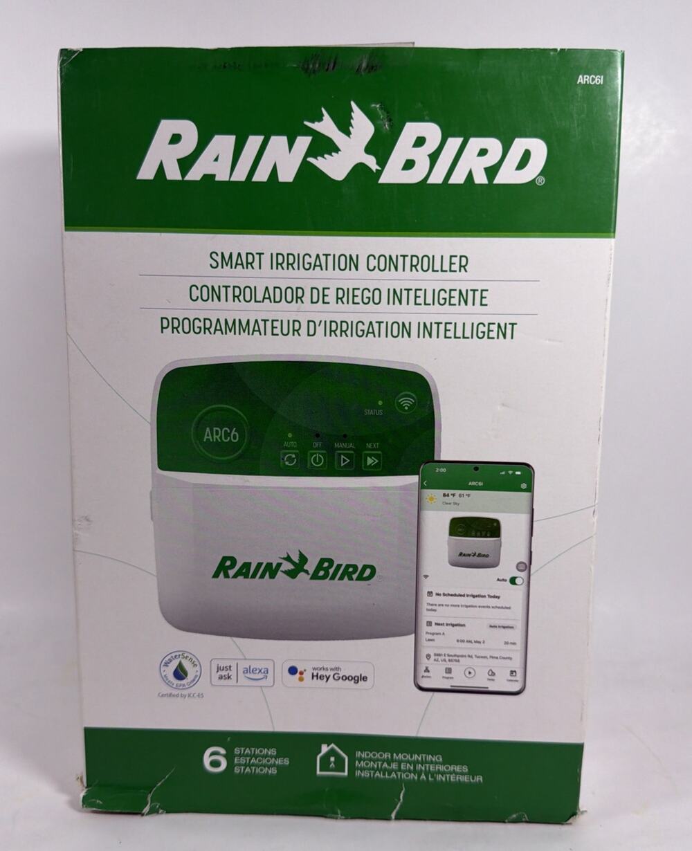 Rain bird Smart Irrigation Timer # ARC6I 6 Zone App Based - Open Box